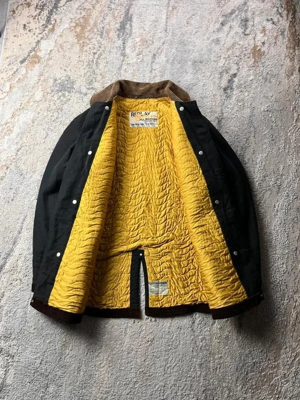 Vintage Replay Fireman Workwear Casaco pesado de lona de couro para todos os climas Tamanho – photo 6